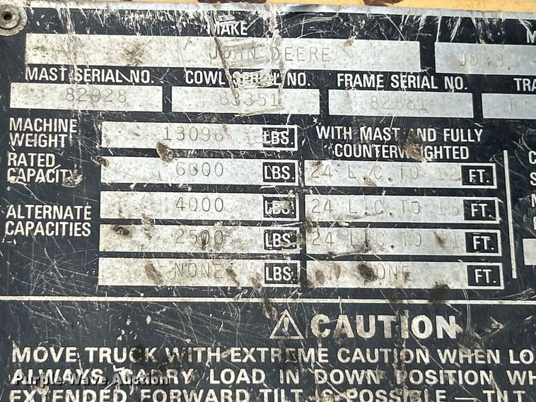 image for item EK4964 1996 John Deere  482C forklift