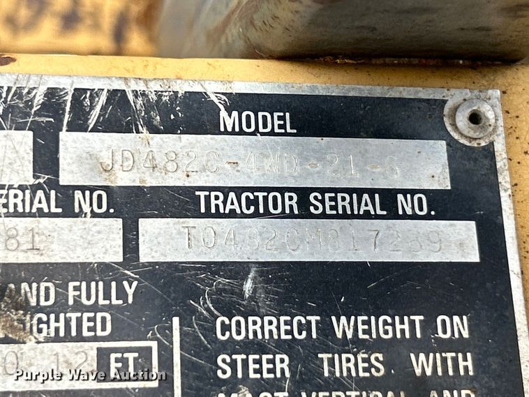 image for item EK4964 1996 John Deere  482C forklift