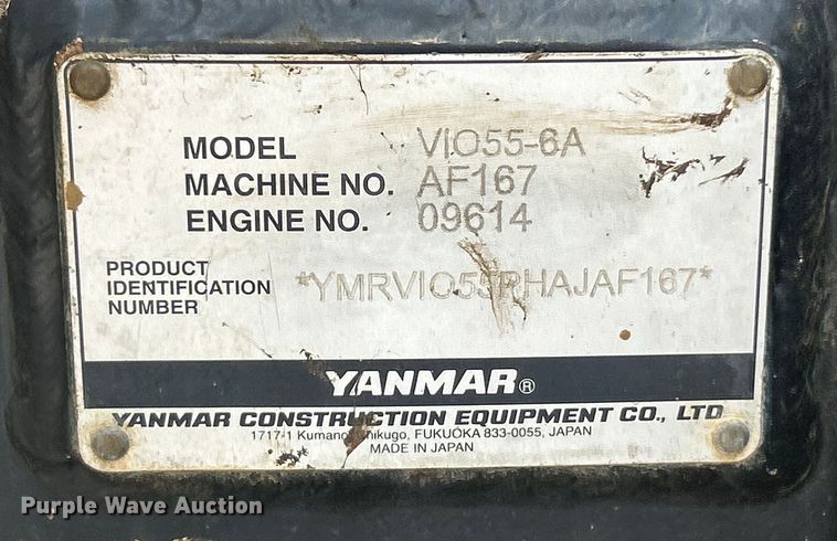 image for item EK4965 2017 Yanmar ViO55-6A mini excavator