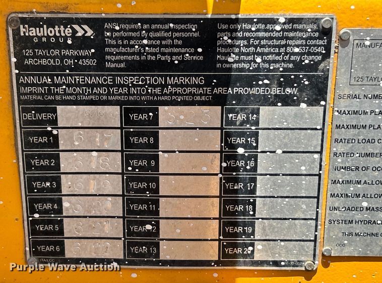 image for item EK4967 2016 Haulotte 45XA boom lift