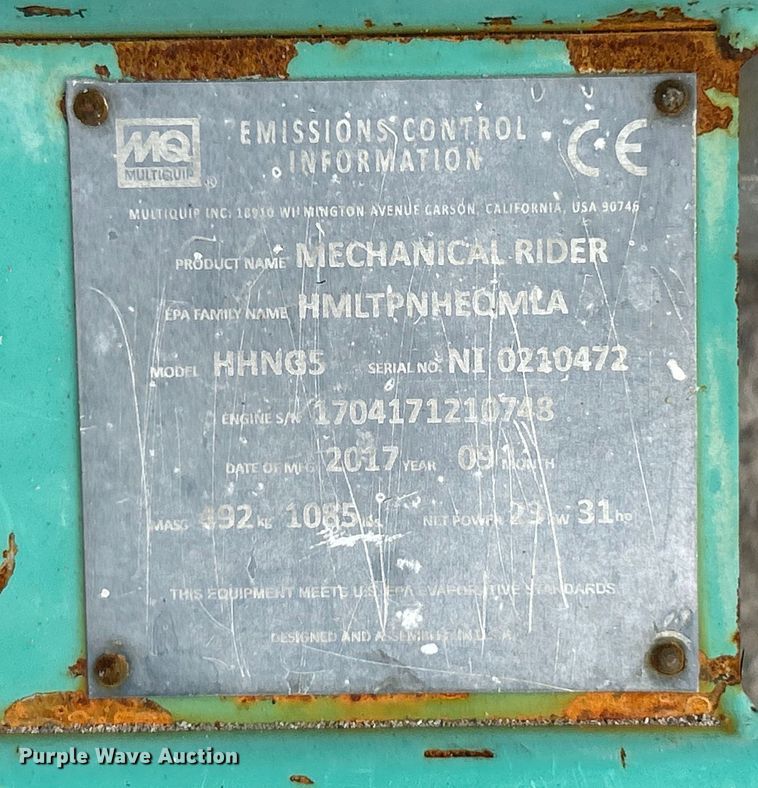 image for item EK4978 2017 Whiteman HHNG5 power trowel