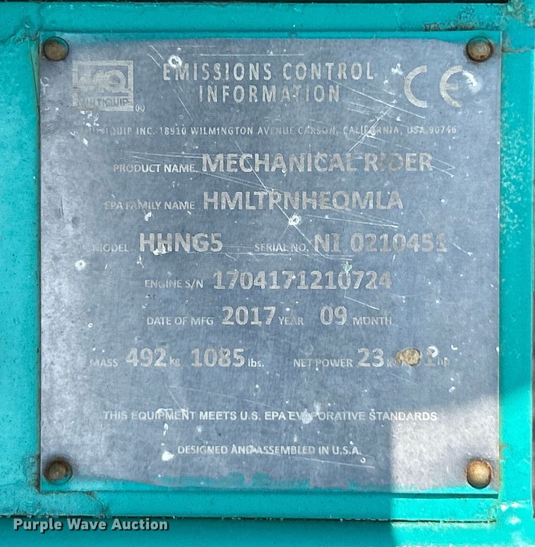 image for item EK4980 2017 Whiteman HHNG5 power trowel