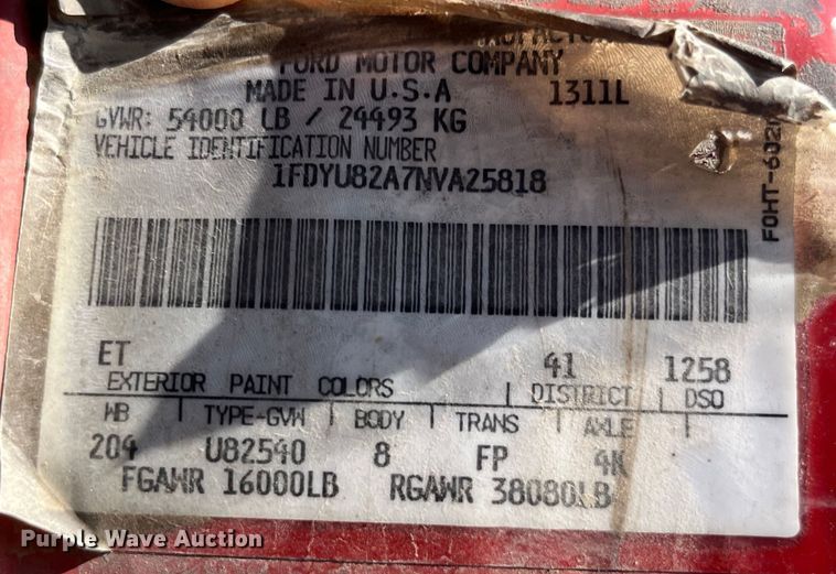 image for item EK8809 1992 Ford L8000 dump truck