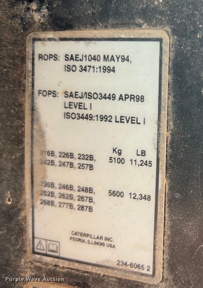 image for item LV9029 2006 Caterpillar 247B tracked skid steer loader