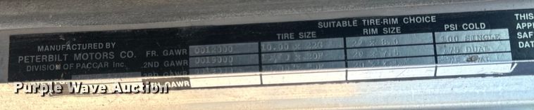 image for item MJ9481 1987 Peterbilt 379 dump truck