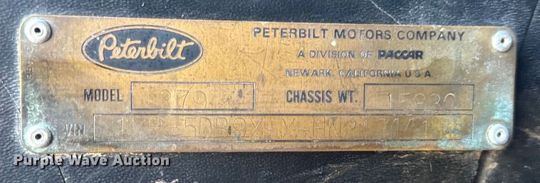 image for item MJ9481 1987 Peterbilt 379 dump truck