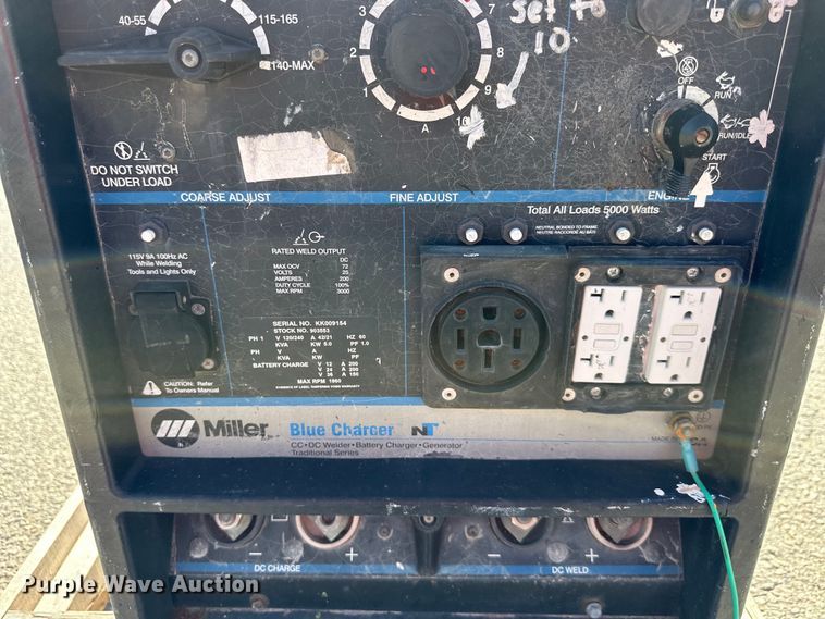 image for item NL9141 Miller  Blue Charger  welder/generator