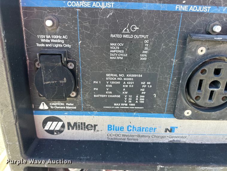 image for item NL9141 Miller  Blue Charger  welder/generator