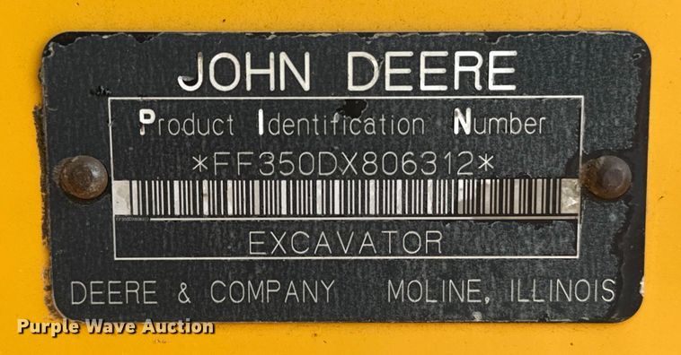 image for item NQ9689 2008 John Deere 350D LC excavator