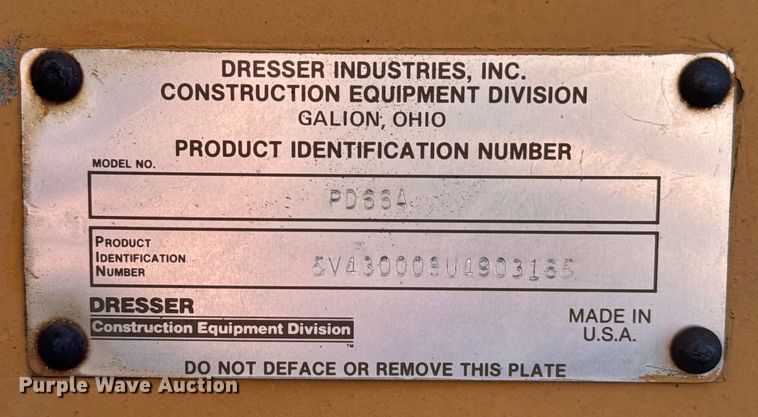 image for item NQ9706 1989 Dresser PD66A single drum vibratory roller