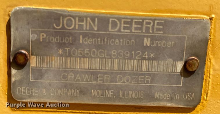 image for item NQ9707 1998 John Deere 550G dozer