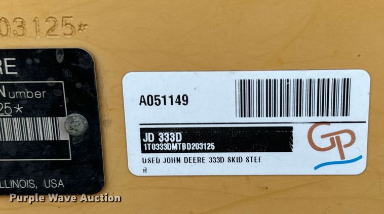 image for item NQ9713 2011 John Deere 333D tracked skid steer loader