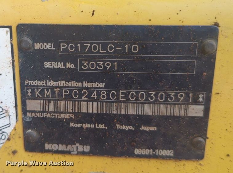 image for item NW9584 2015 Komatsu PC170LC-10 excavator