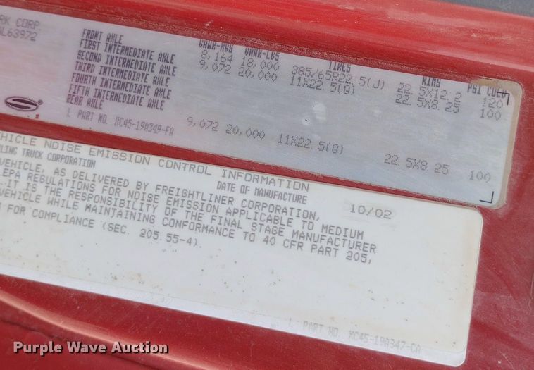 image for item NY9327 2003 Sterling Acterra dump truck