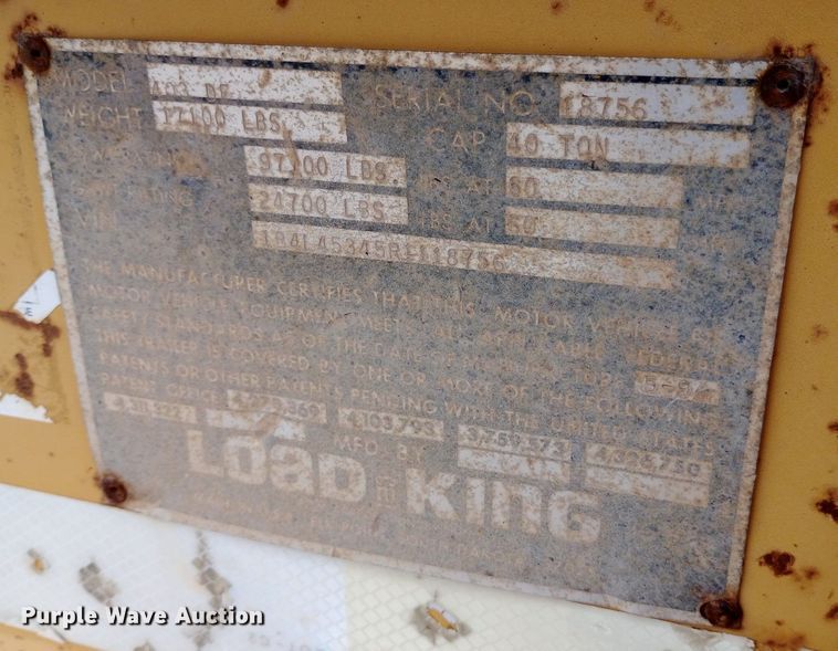 image for item NY9334 1994 Load King 403 DF lowboy equipment trailer