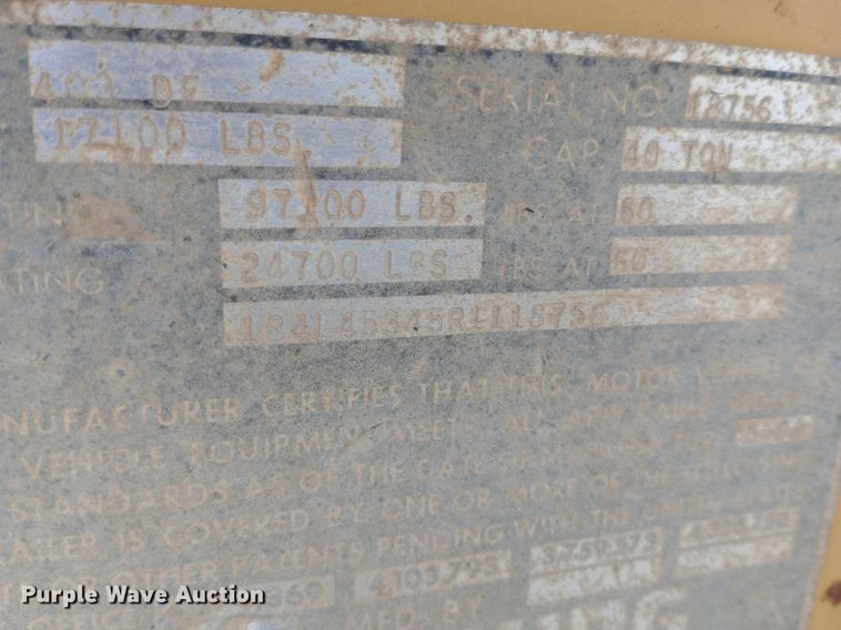 image for item NY9334 1994 Load King 403 DF lowboy equipment trailer