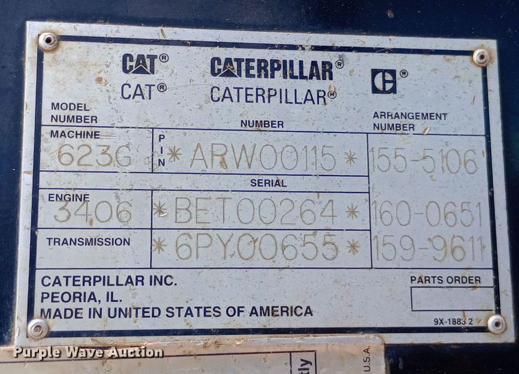 image for item NY9342 2001 Caterpillar 623G elevating scraper