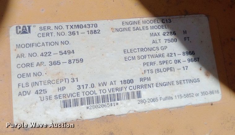 image for item NY9343 2013 Caterpillar  349EL excavator