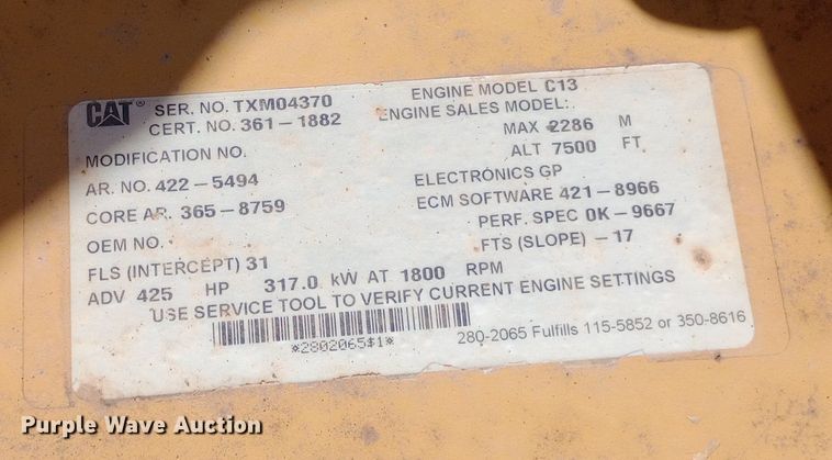 image for item NY9343 2013 Caterpillar  349EL excavator