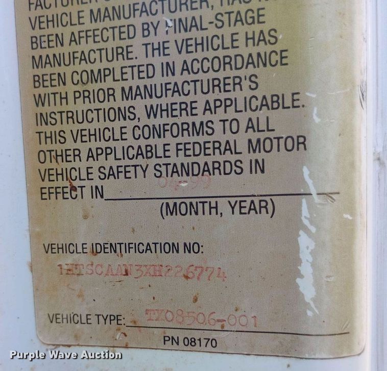 image for item NY9346 1999 International  4700 dump flatbed truck