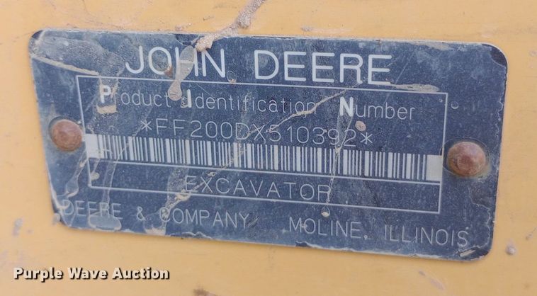 image for item NY9356 2007 John Deere 200D LC excavator