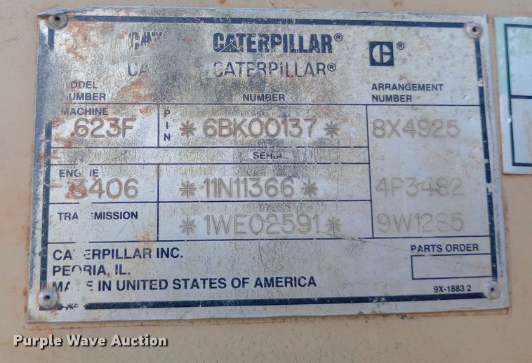 image for item NY9357 1994 Caterpillar  623F elevating scraper