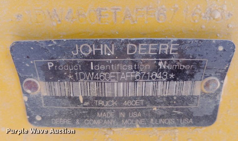 image for item NY9358 2015 John Deere 460E haul truck