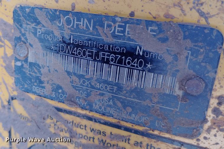 image for item NY9364 2015 John Deere 460E haul truck