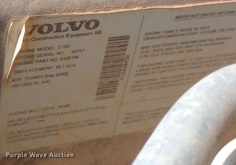 image for item NY9366 2009 Volvo A40E haul truck