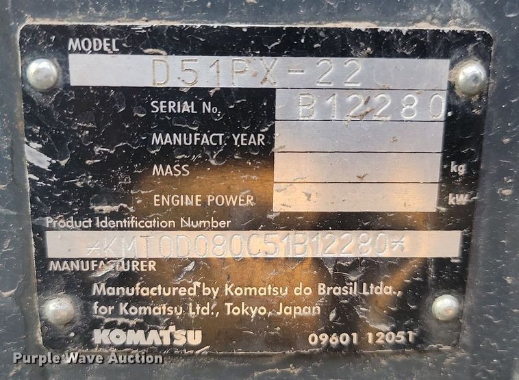 image for item OD9628 2011 Komatsu D51PX-22 dozer