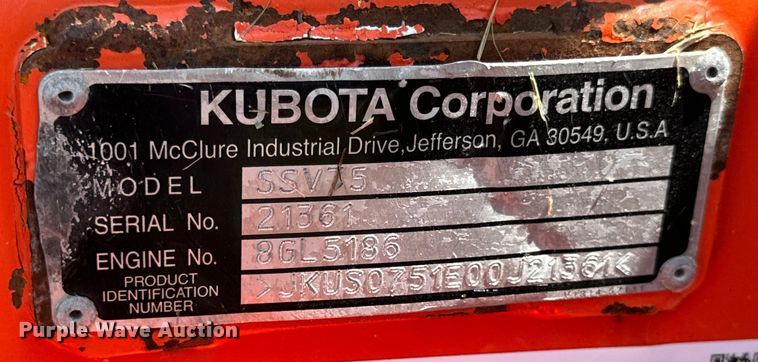 image for item OF9860 2016 Kubota SSV75 skid steer loader