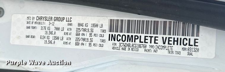 image for item OF9886 2012 Dodge Ram 5500HD utility / service truck