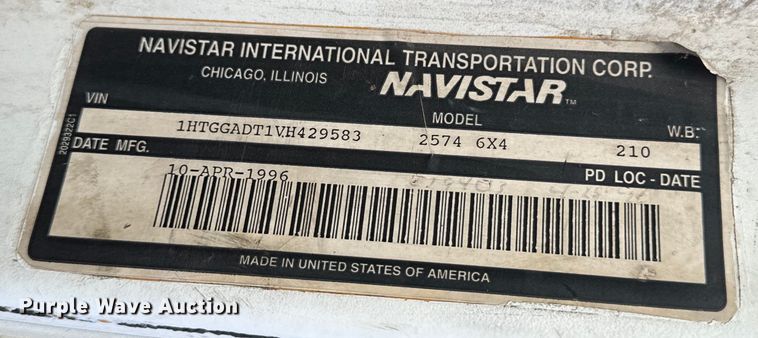 image for item OF9897 1997 International  2574 dump truck