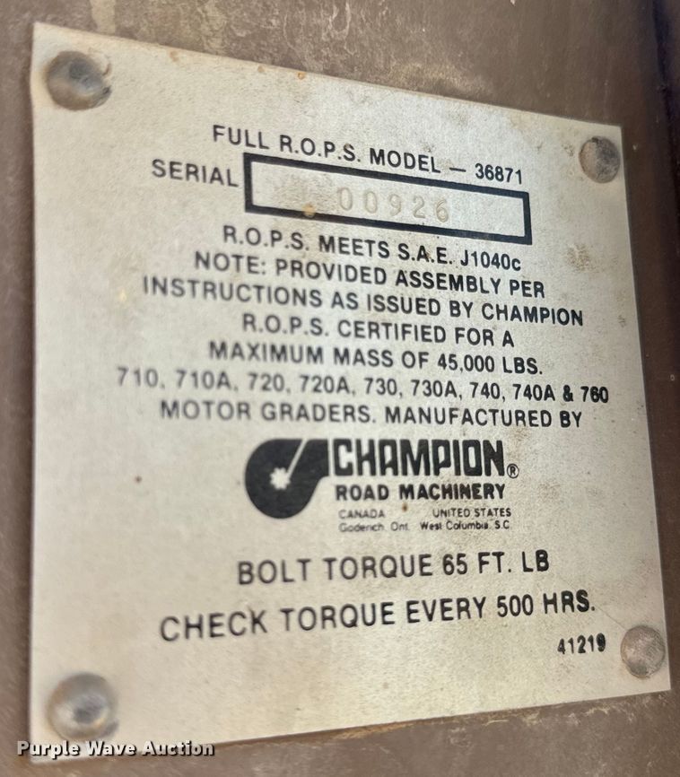 image for item OF9906 1985 Champion 730A motor grader