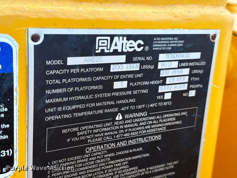 image for item OF9908 Altec bucket truck bed