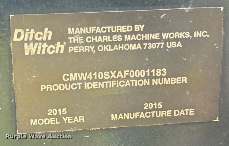 image for item OG9578 2015 Ditch Witch  410SX trencher