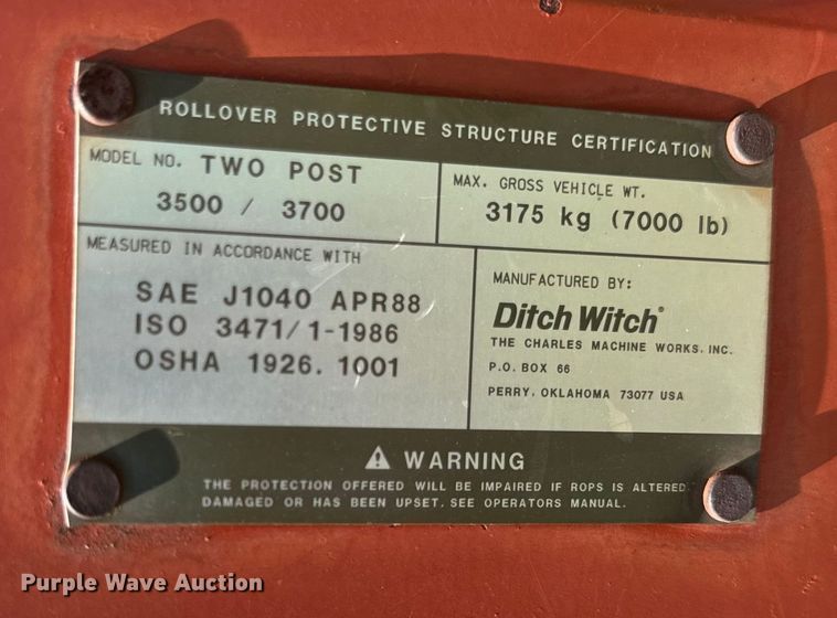 image for item OG9579 2004 Ditch Witch 3700 trencher
