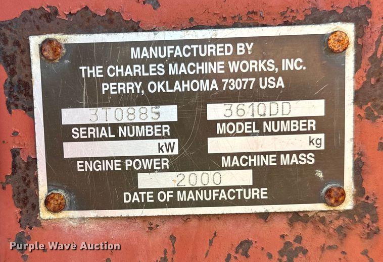 image for item OG9580 2000 Ditch Witch 3610 trencher