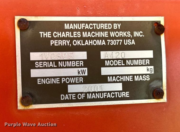 image for item OG9581 2001 Ditch Witch 5110 trencher