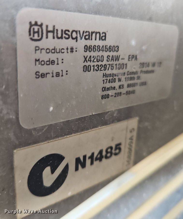 image for item OJ9746 2014 Husqvarna  Soff-Cut 4200 concrete saw