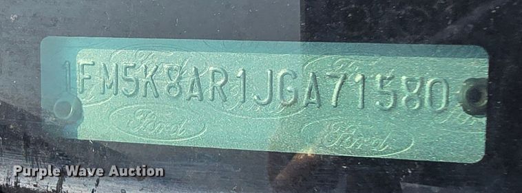 image for item DQ4487 2018 Ford Explorer Police Interceptor  SUV