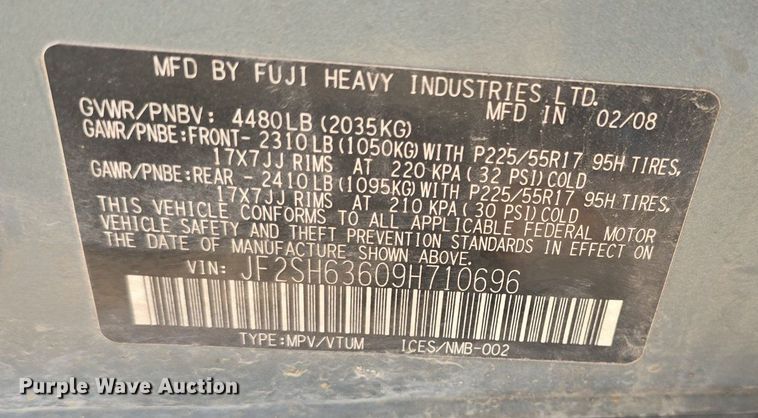 image for item DQ4533 2009 Subaru Forester SUV