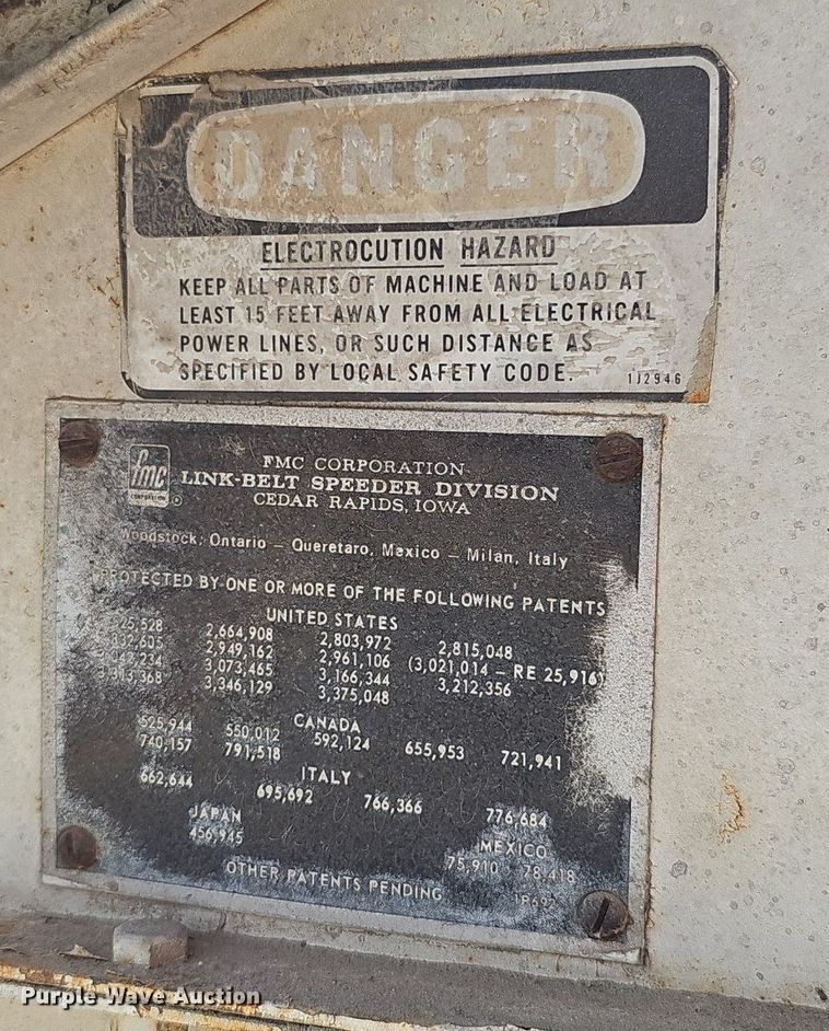 image for item DS4651 1982 FMC Link-Belt HC-78B crane