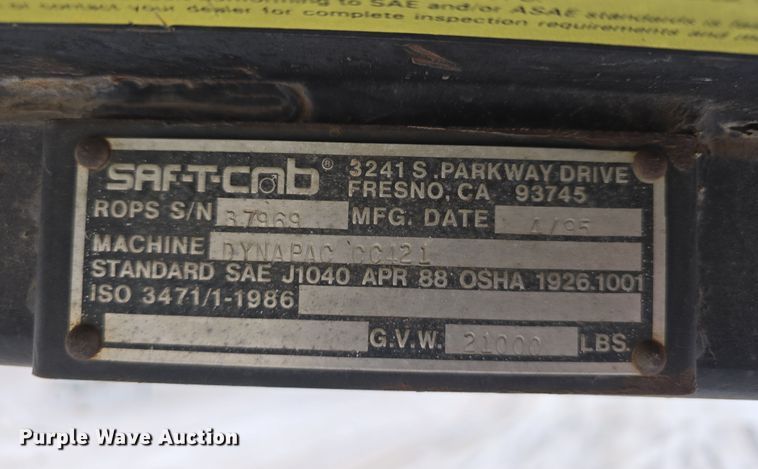 image for item DS4652 1995 Dynapac CC421 double drum vibratory roller