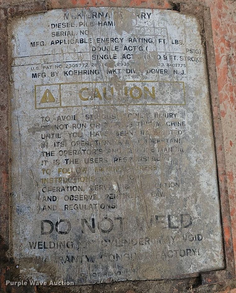 image for item DS4653 McKiernan Terry DE30B Pile driving hammer