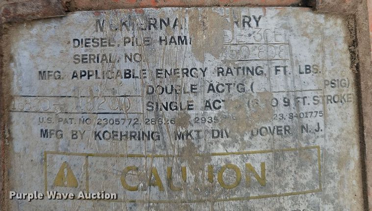 image for item DS4653 McKiernan Terry DE30B Pile driving hammer