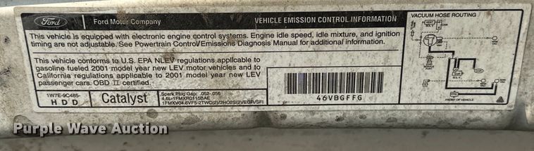 image for item EG0496 2001 Ford Crown Victoria Police Interceptor Police Interceptor Sedan