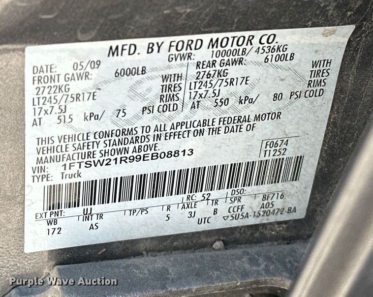 image for item EG0501 2009 Ford F250 Super Duty Crew Cab pickup truck