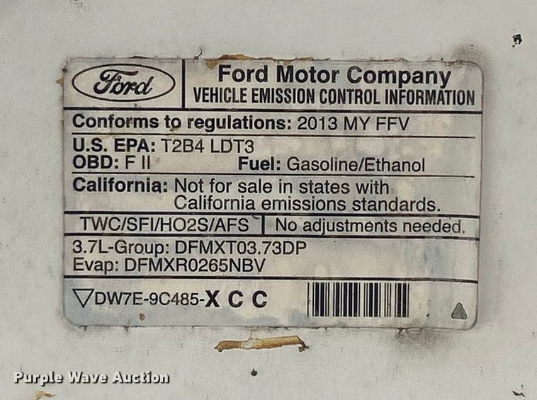 image for item EG0510 2013 Ford F150 SuperCab pickup truck