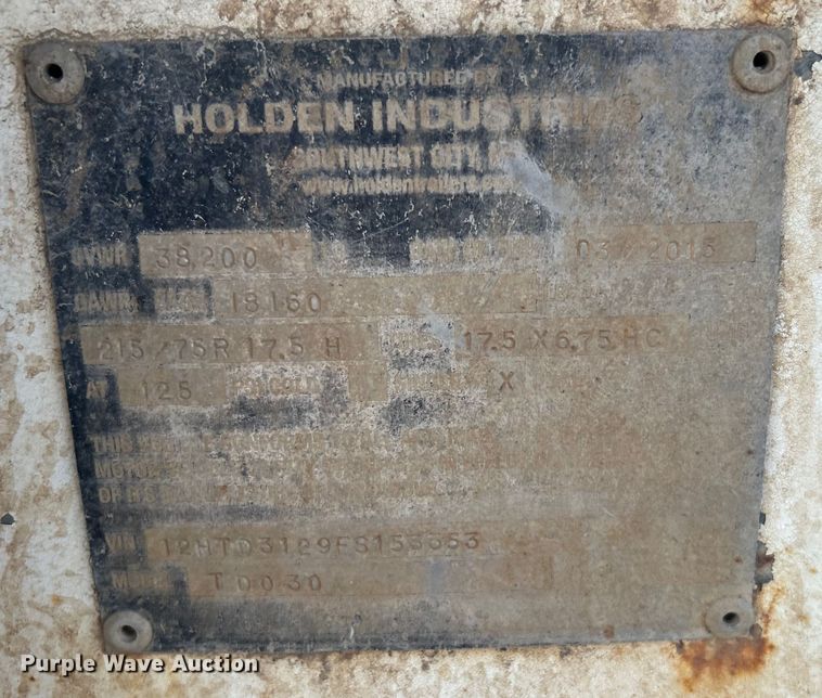 image for item EG0555 2015 Holden 30K equipment trailer